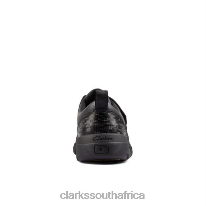 Clarks Encode Flash Inf F Fit Black Leather 840404874 Kids Clarks Black Leather