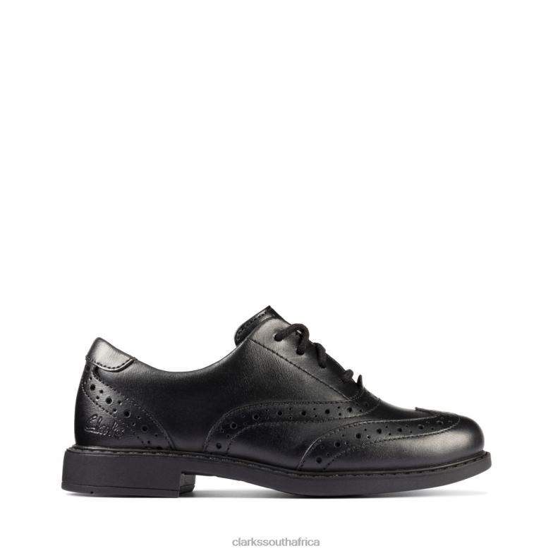 Clarks Scala Brogue Kid Black Leather Black Leather 840405906 Kids Clarks Black Leather