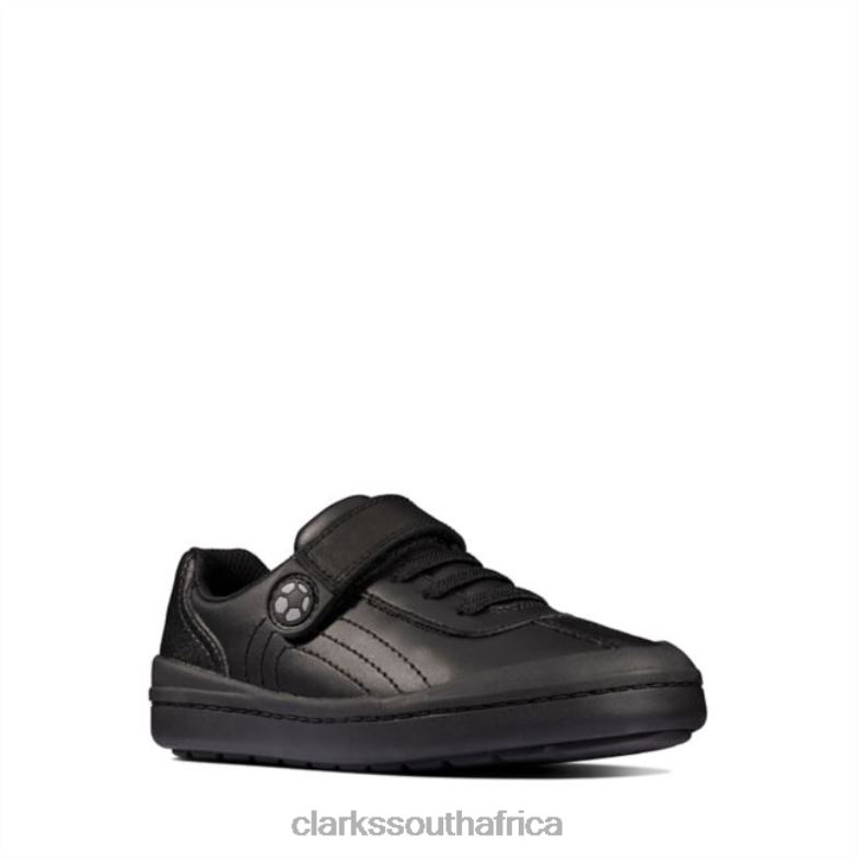 Rock Pass Kid Black Leather Clarks Black Leather 840405869 Kids Clarks Black Leather