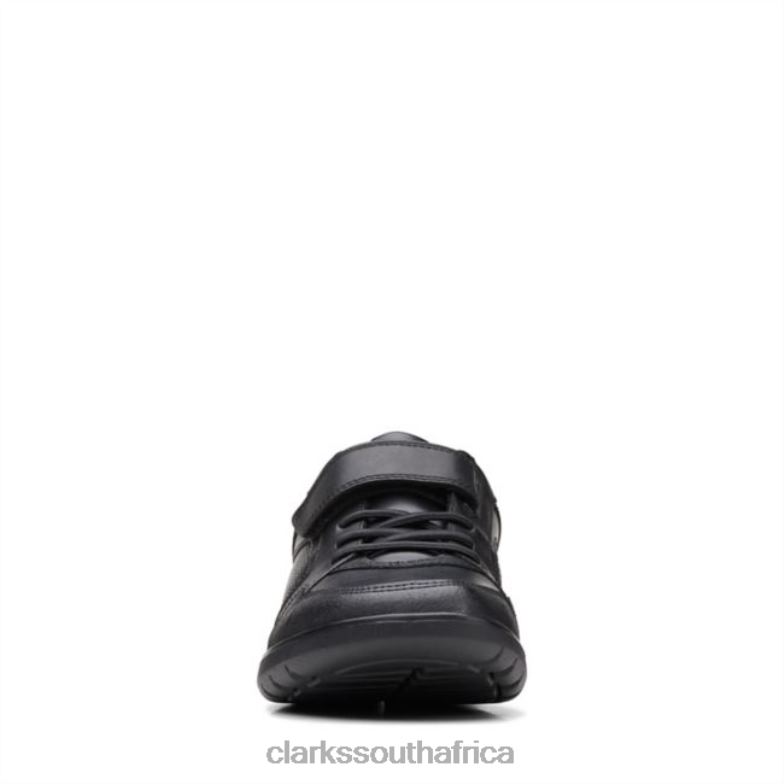 Scape Bright Youth Black Leather Black Leather Clarks 840405942 Kids Clarks Black Leather