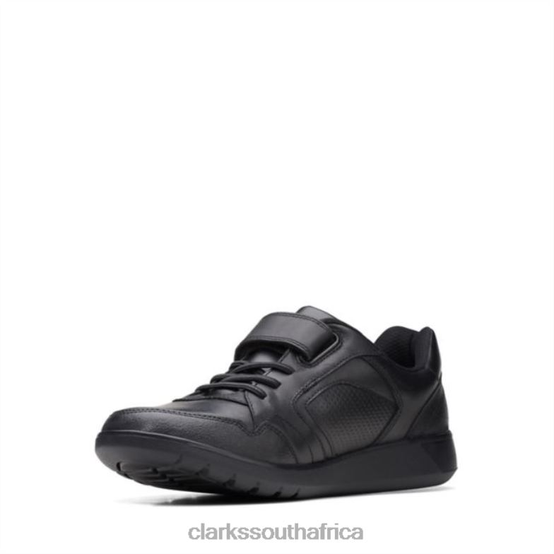 Scape Bright Youth Black Leather Black Leather Clarks 840405942 Kids Clarks Black Leather