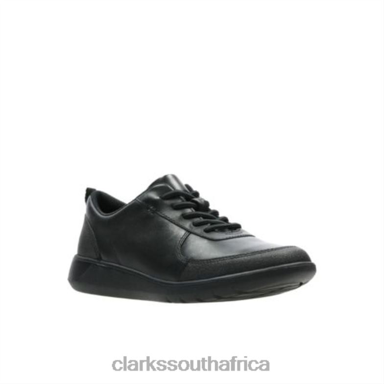 Scape Street Inf E Fit Clarks Black Leather 840404901 Kids Clarks Black Leather