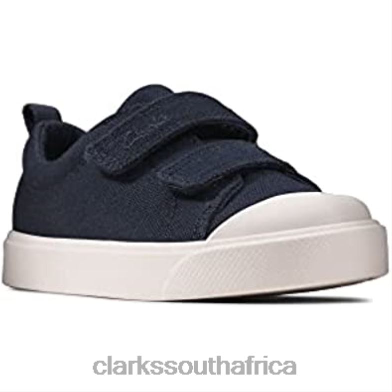 Boy's City Bright T Sneaker Clarks Navy Canvas 840402679 Kids Clarks Navy Canvas