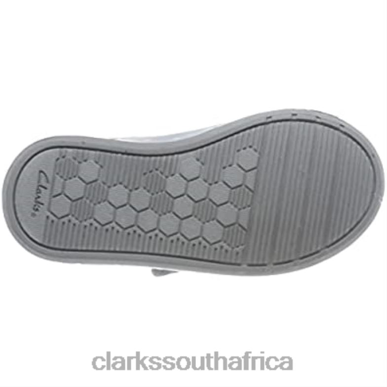 Grey Canvas Clarks Boy's Foxing Print T Sneaker 84040227 Kids Clarks Grey Canvas