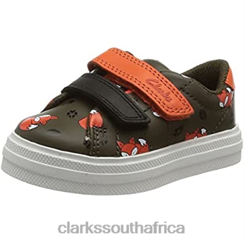 Khaki Combi Clarks Boy's Nova Early T Sneaker 84040232 Kids Clarks Khaki Combi