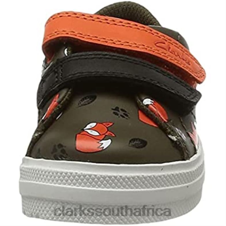 Khaki Combi Clarks Boy's Nova Early T Sneaker 84040232 Kids Clarks Khaki Combi