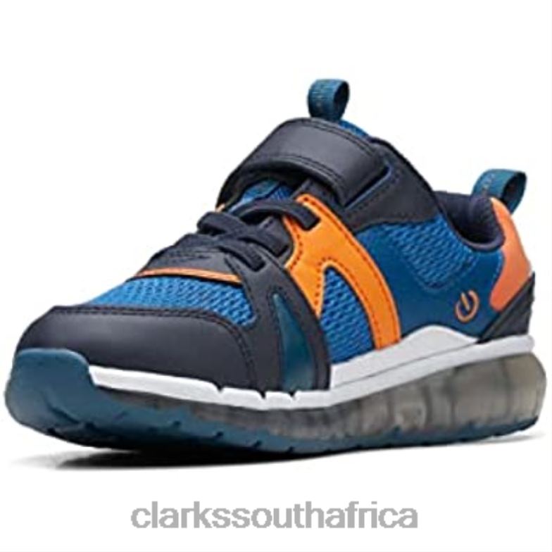 Clarks Spark Flash Ko Blue Combination Of Materials Boys Trainers Child 84040480 Kids Clarks