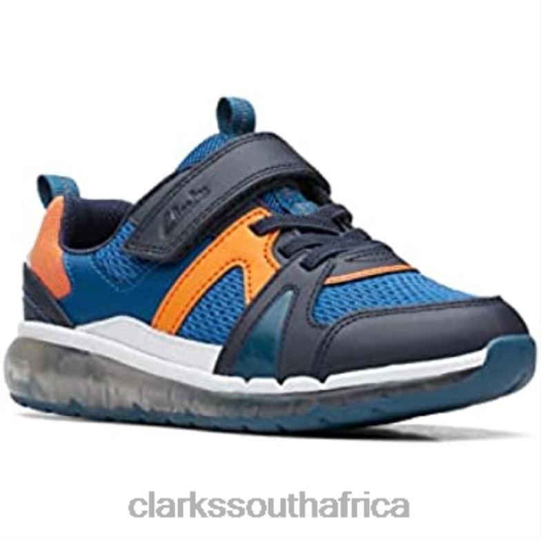 Clarks Spark Flash Ko Blue Combination Of Materials Boys Trainers Child 84040480 Kids Clarks