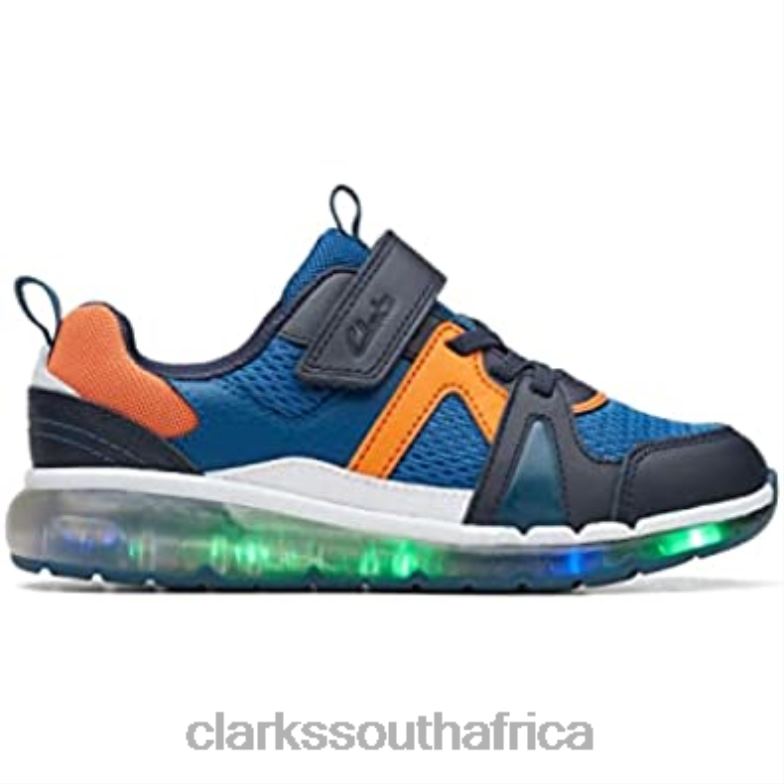 Clarks Spark Flash Ko Blue Combination Of Materials Boys Trainers Child 84040480 Kids Clarks