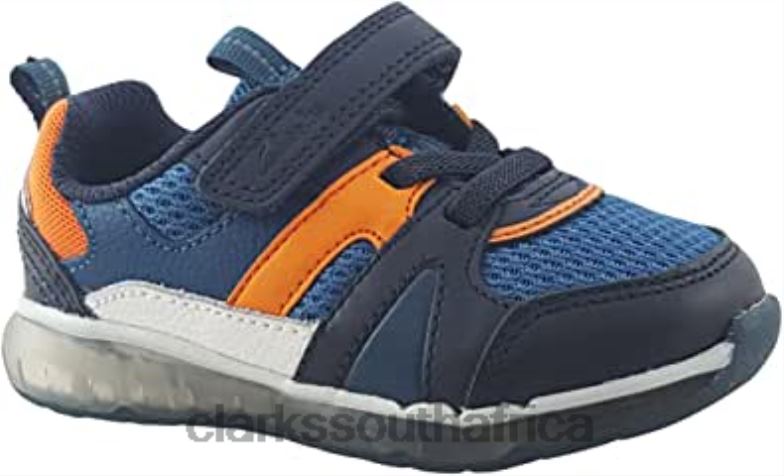 Clarks Spark Flash To Blue Combination Of Materials Boys Trainers Child 84040987 Kids Clarks