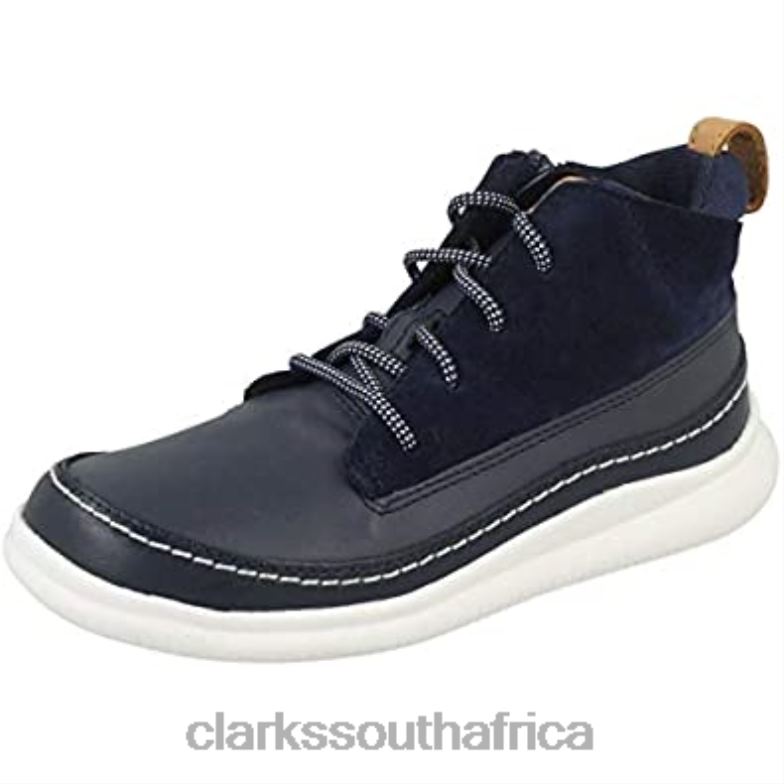 Navy Blue Clarks Boy's Cloud Air T Hi-Top Trainers 840402696 Kids Clarks Navy Blue