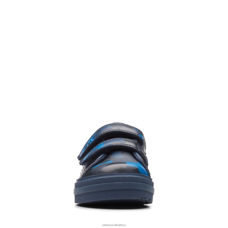 Navy Camo Clarks Nova Early T 840403835 Kids Clarks Navy Camo
