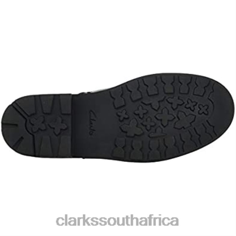 Black Leather Clarks Girl's Astrol Soar K Ankle Boots 840402595 Kids Clarks Black Leather