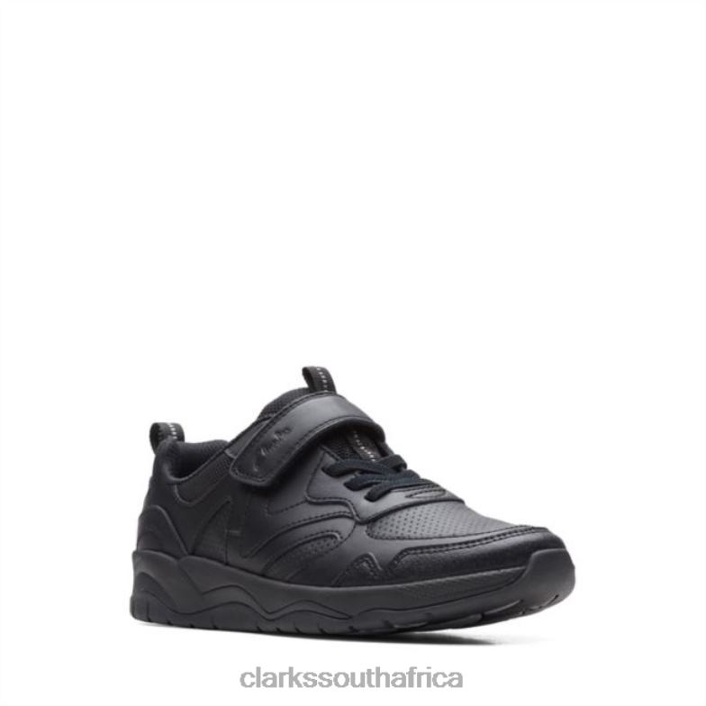 C Lowder Sprint Older Black Leather Clarks Black Leather 840405815 Kids Clarks Black Leather