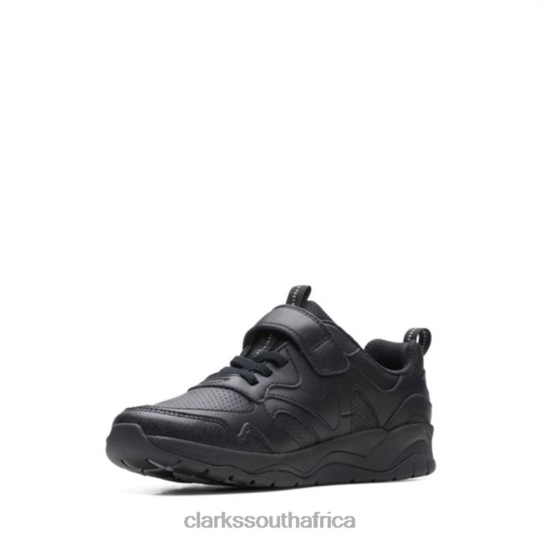 C Lowder Sprint Older Black Leather Clarks Black Leather 840405815 Kids Clarks Black Leather
