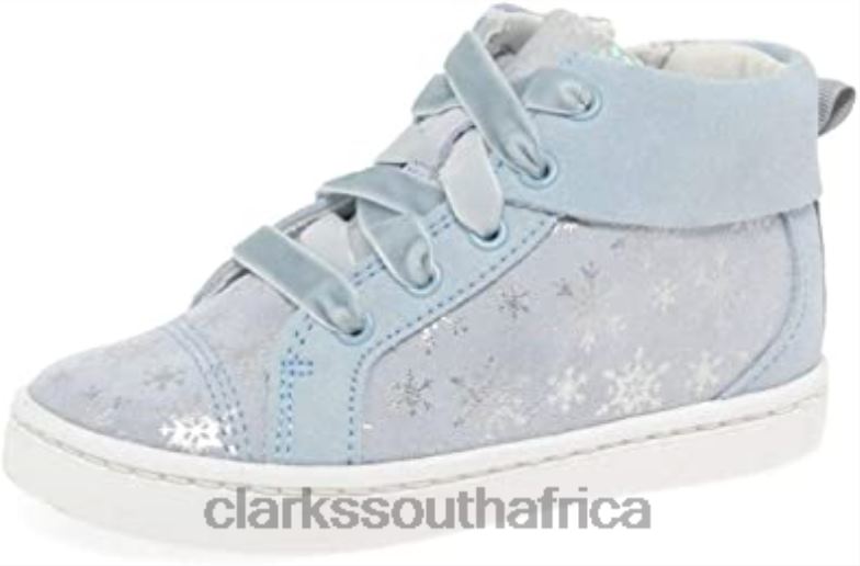 City Frost K Girls Boots Clarks Blue Suede 840402709 Kids Clarks Blue Suede