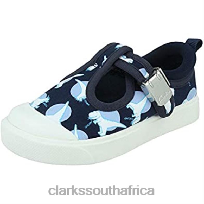 Clarks Blue Navy Interest Navy Interest Girl's City Dance T Ballet Flats 840401777 Kids Clarks Blue Navy Interest Navy Interest