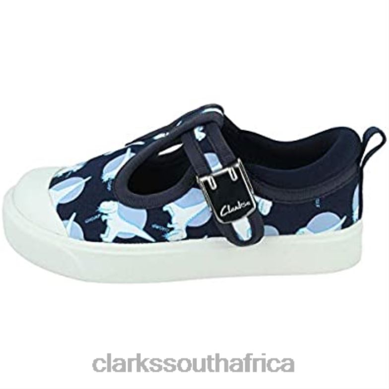 Clarks Blue Navy Interest Navy Interest Girl's City Dance T Ballet Flats 840401777 Kids Clarks Blue Navy Interest Navy Interest