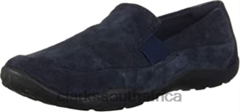 Navy Suede Girl's Haley Park Loafer Flat Clarks 840402260 Kids Clarks Navy Suede