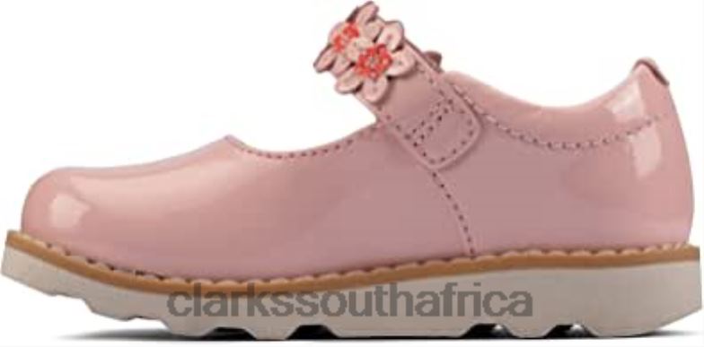 Girls F Lower Strap Detailed Shoes Crown Petal T Light Pink Leather Clarks 84040500 Kids Clarks