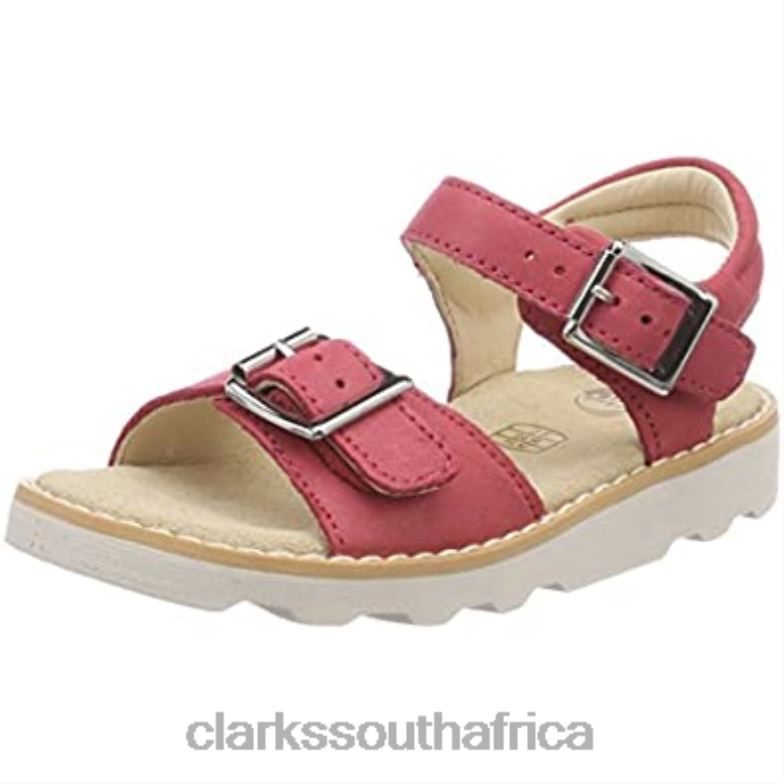 Clarks Pink Leather Girls' Crown Bloom T Sling Back Sandals 840402497 Kids Clarks Pink Leather