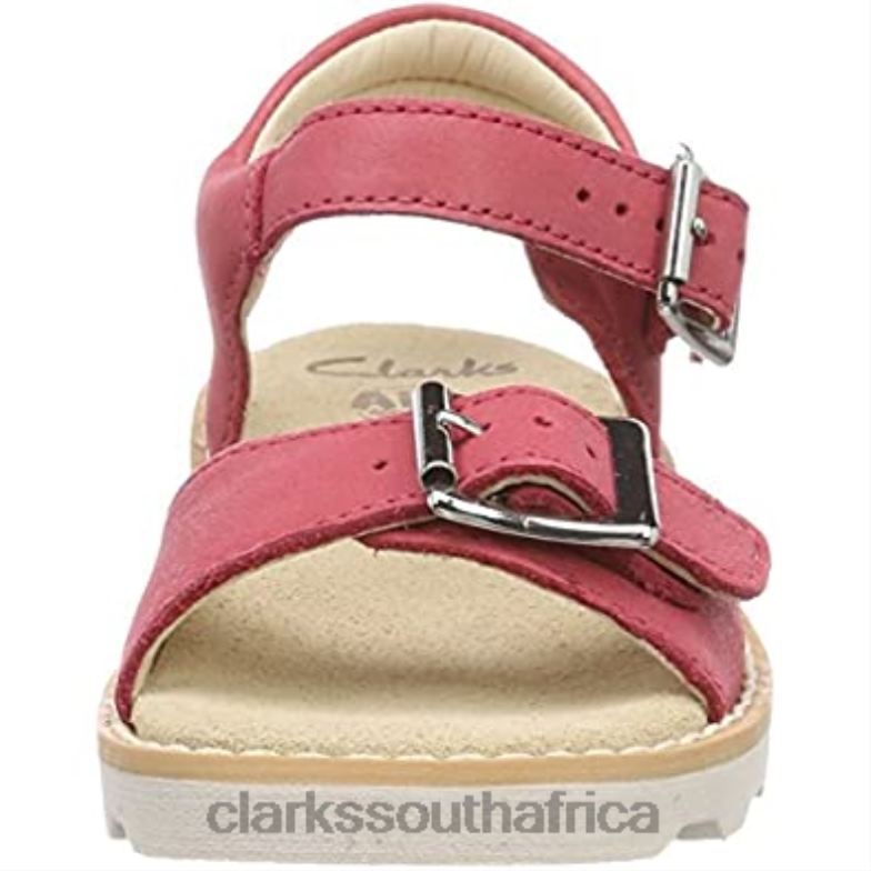 Clarks Pink Leather Girls' Crown Bloom T Sling Back Sandals 840402497 Kids Clarks Pink Leather