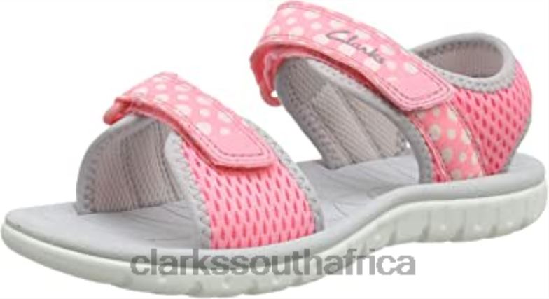 Girl's Surfing Tide K Sling Back Sandals Clarks Pink Pink Combi Pink Combi 840401279 Kids Clarks Pink Combi