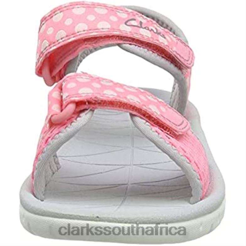 Girl's Surfing Tide K Sling Back Sandals Clarks Pink Pink Combi Pink Combi 840401279 Kids Clarks Pink Combi