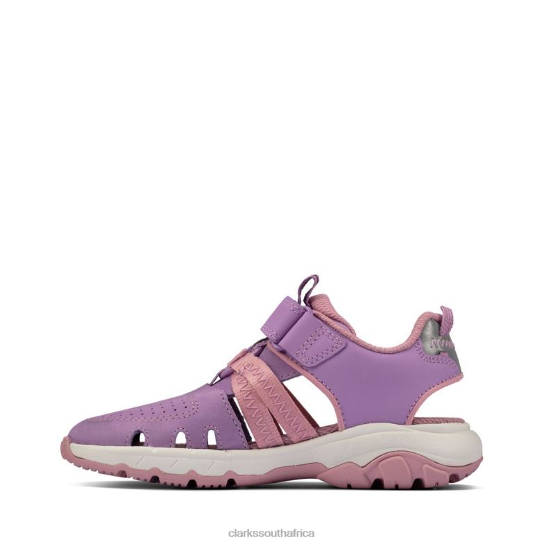 Lilac Leather Clarks Rock Surf K 840403811 Kids Clarks Lilac Leather
