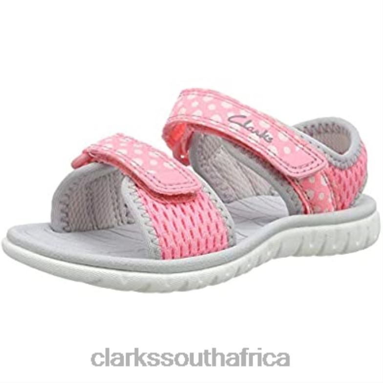 Pink Pink Combi Pink Combi Girl's Surfing Tide Open Toe Sandals Clarks 840401876 Kids Clarks