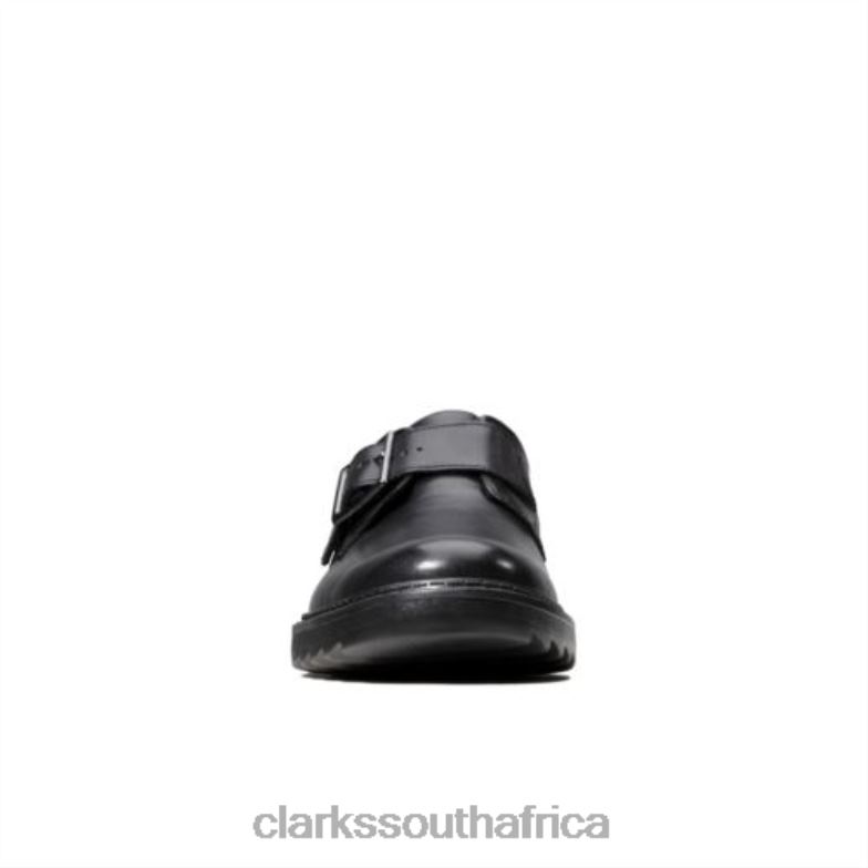 Asher Civic Jnr F Fit Clarks Black Leather 840404653 Kids Clarks Black Leather