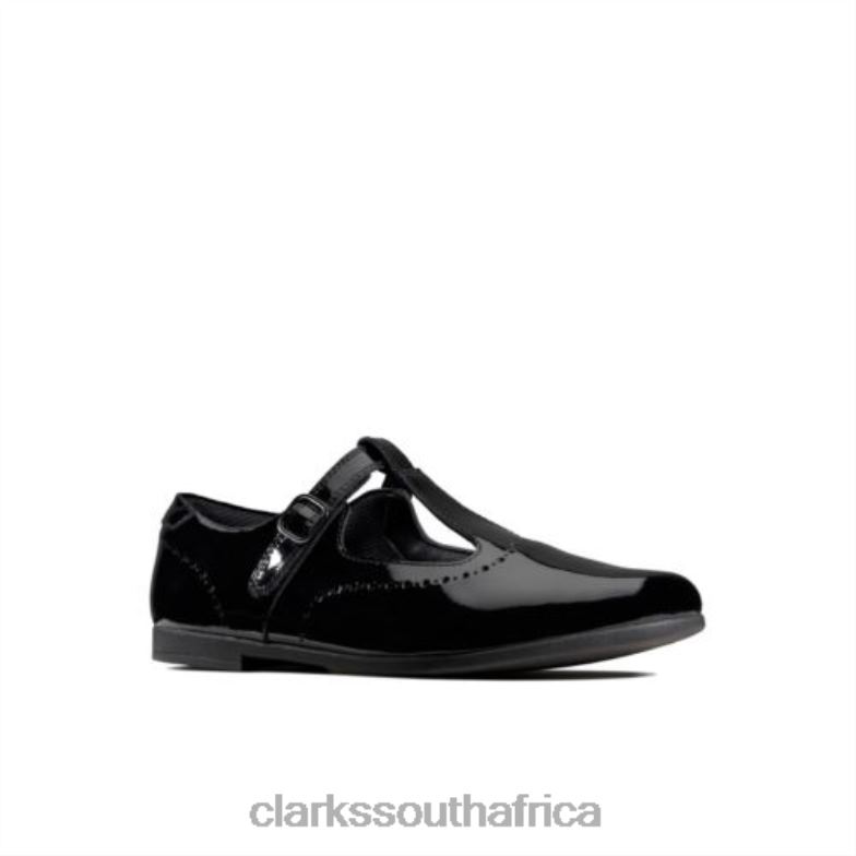 Black Patent Clarks Scala Seek Inf H Fit 840404664 Kids Clarks Black Patent
