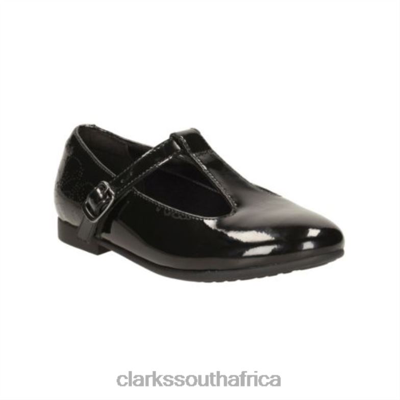 Black Patent Clarks Selsey Fudge Jnr G Fit 840404648 Kids Clarks Black Patent