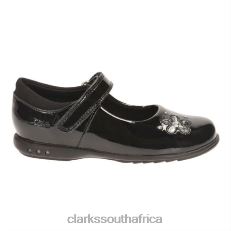 Black Patent Clarks Trixi Candy Inf E Fit 840404667 Kids Clarks Black Patent