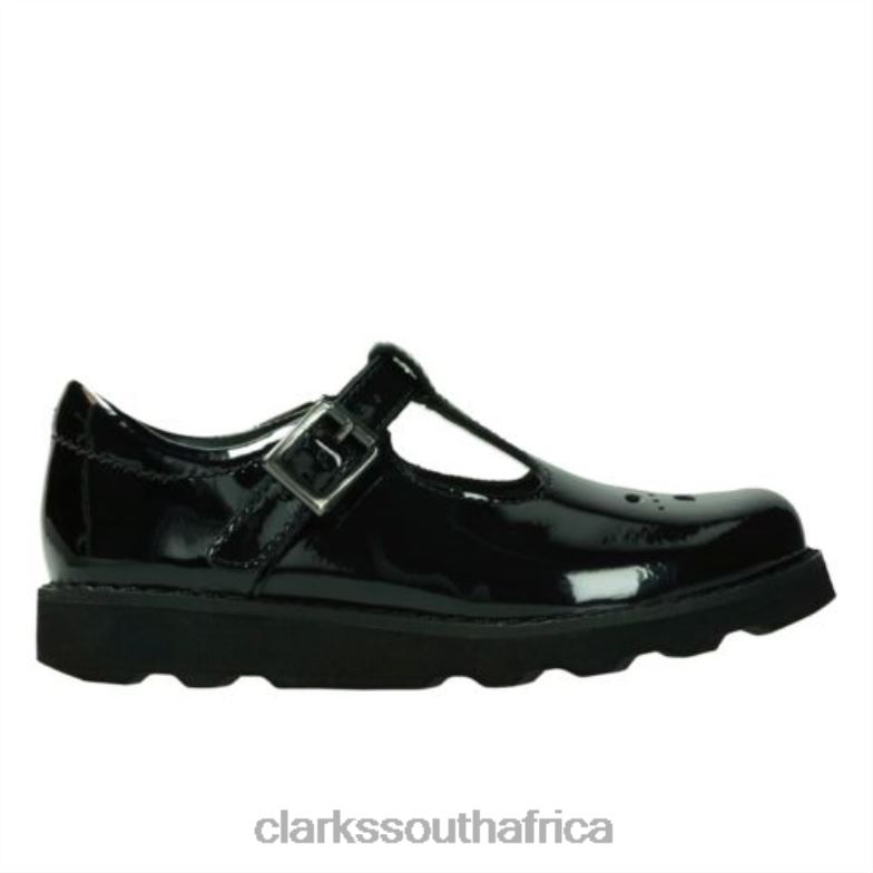 Clarks Crown Wish Inf F Fit Black Patent 840404642 Kids Clarks Black Patent