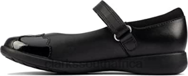 Etch Beam Kids Black Leather Girls Mary Jane School Shoes Clarks 840401356 Kids Clarks