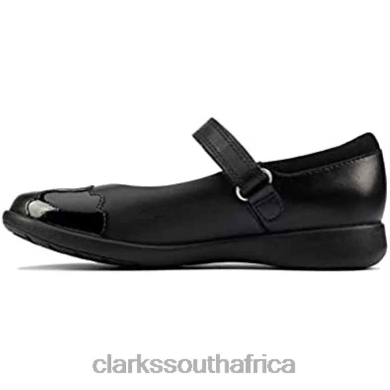 Etch Beam Kids Black Leather Girls Mary Jane School Shoes Clarks 840401356 Kids Clarks