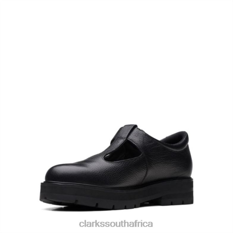 Prague Brill Youth Black Leather Clarks Black Leather 840405813 Kids Clarks Black Leather