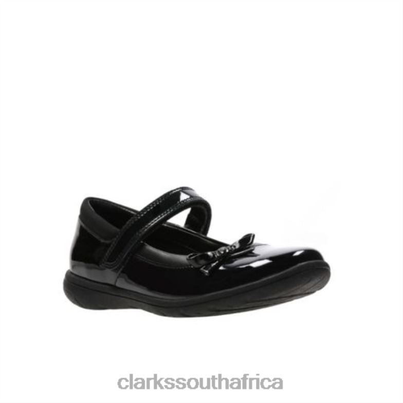 Venture Star Inf H Fit Clarks Black Patent Leather 840404661 Kids Clarks Black Patent Leather