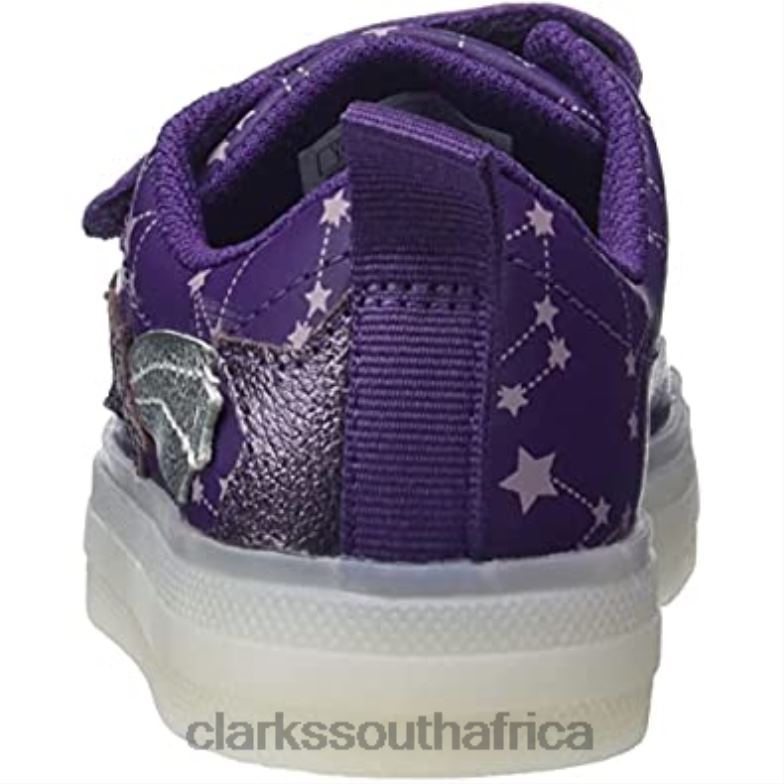 Clarks Purple Girl's Flare Fly K Sneaker 840401105 Kids Clarks Purple
