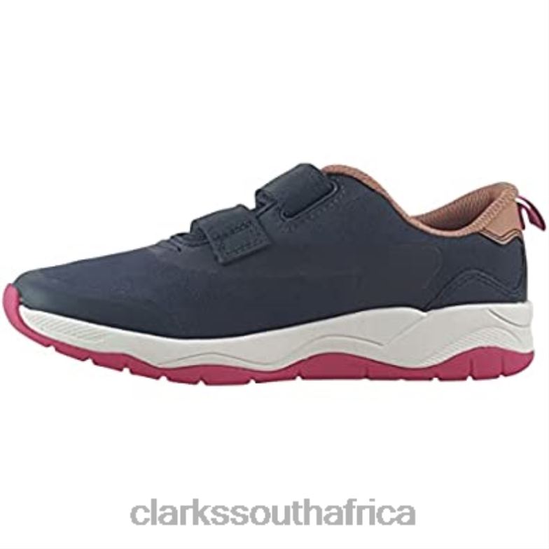 Clarks C Lowder Race O Navy Synthetic Girls Trainers 84040122 Kids Clarks