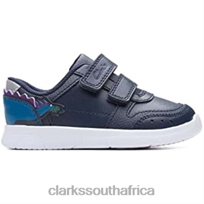 Clarks Ath Steggy Toddler Leather Shoes Navy 84040906 Kids Clarks