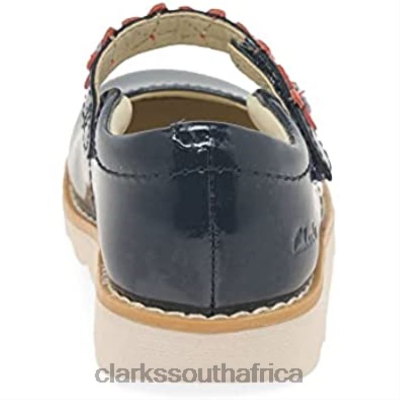 Clarks Crown Petal Toddler Waxy Leather Shoes Navy 84040200 Kids Clarks