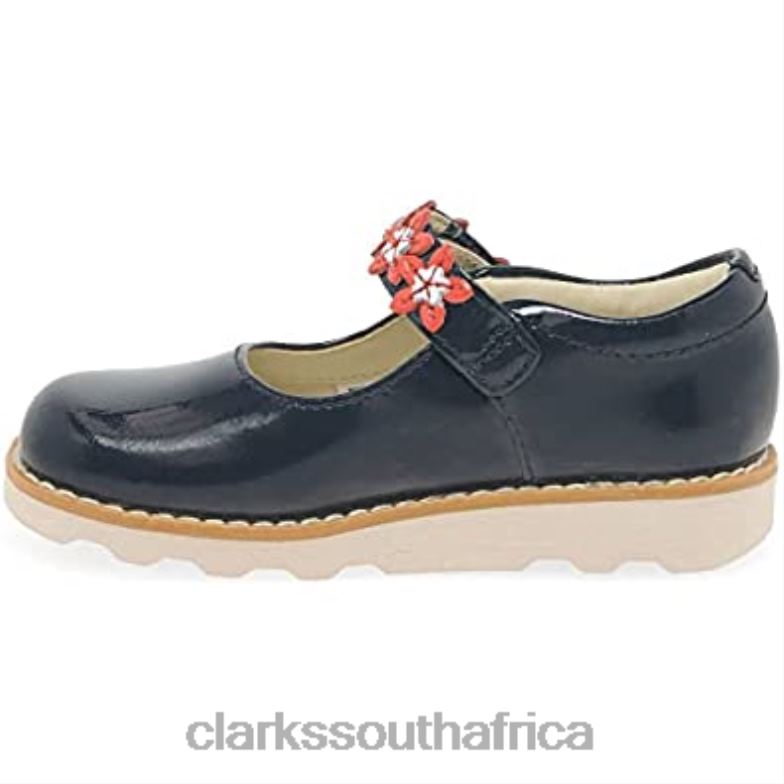 Clarks Crown Petal Toddler Waxy Leather Shoes Navy 84040200 Kids Clarks