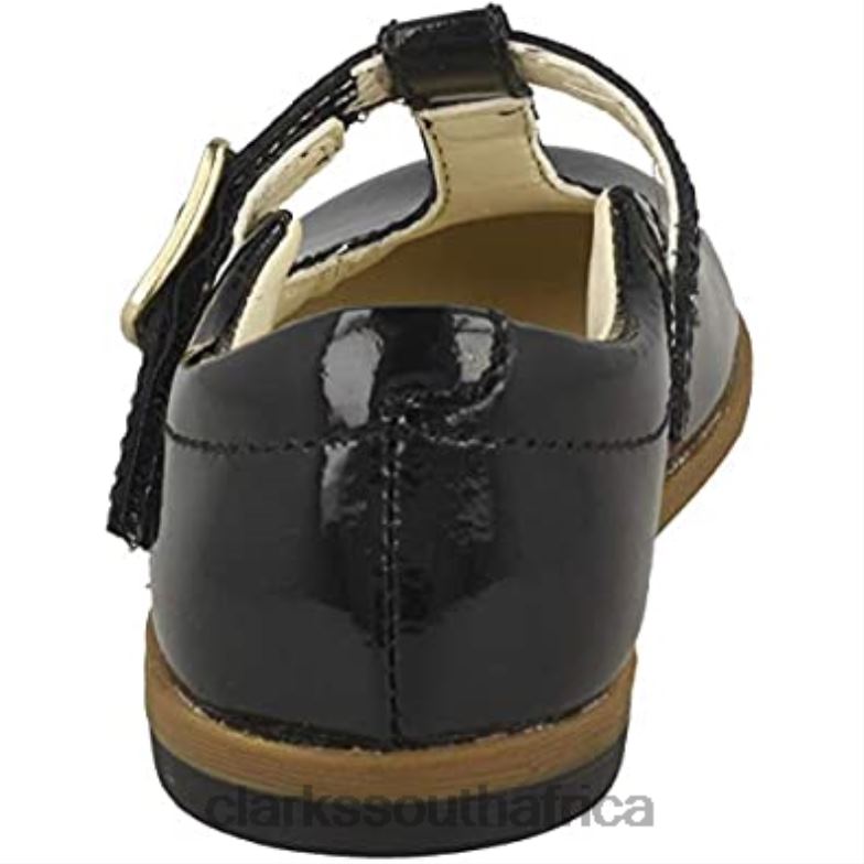 Clarks Drew Shine Toddler Leather Shoes Black Black 84040698 Kids Clarks Black