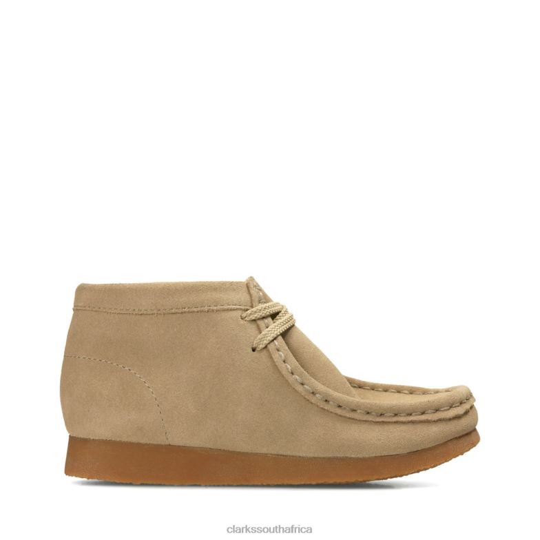 Clarks Sand Suede Wallabee Boot Sand Suede 840406881 Kids Clarks Sand Suede