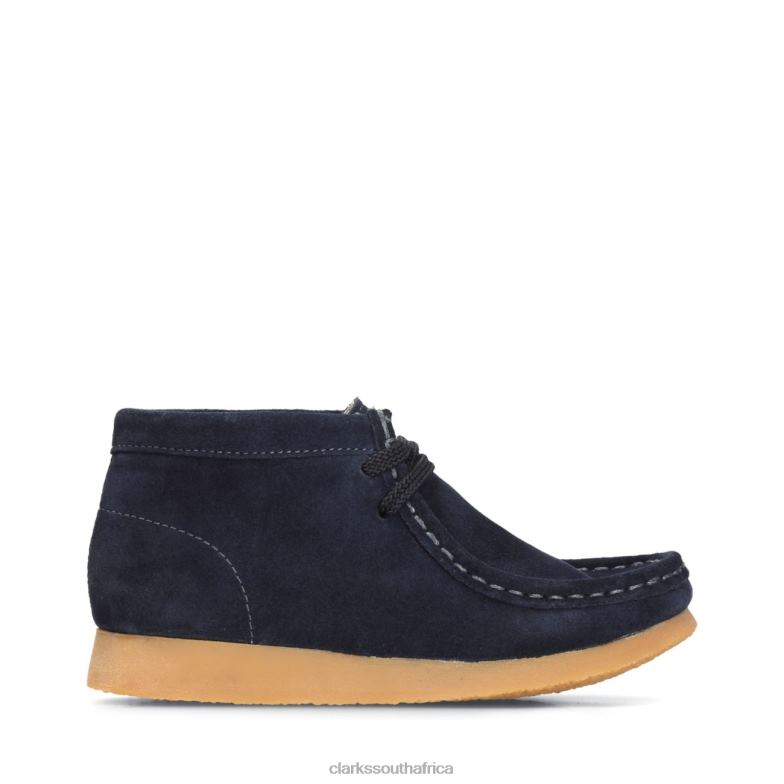 Navy Suede Clarks Wallabee Boot 840406880 Kids Clarks Navy Suede