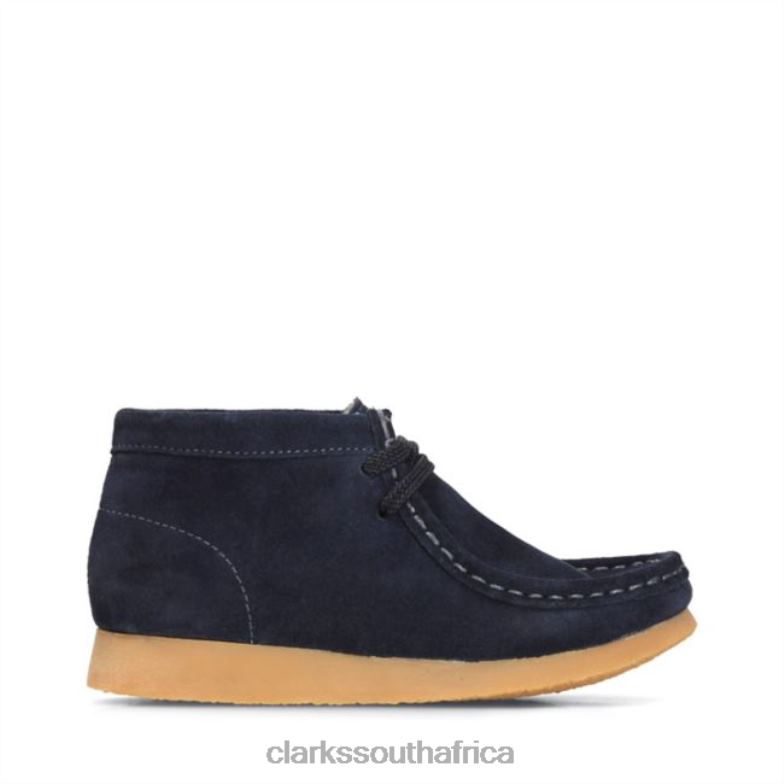 Navy Suede Clarks Wallabee Boot 840406880 Kids Clarks Navy Suede