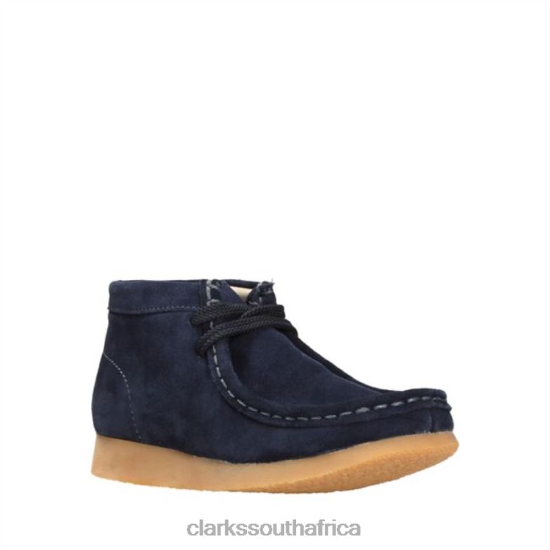 Navy Suede Clarks Wallabee Boot 840406880 Kids Clarks Navy Suede