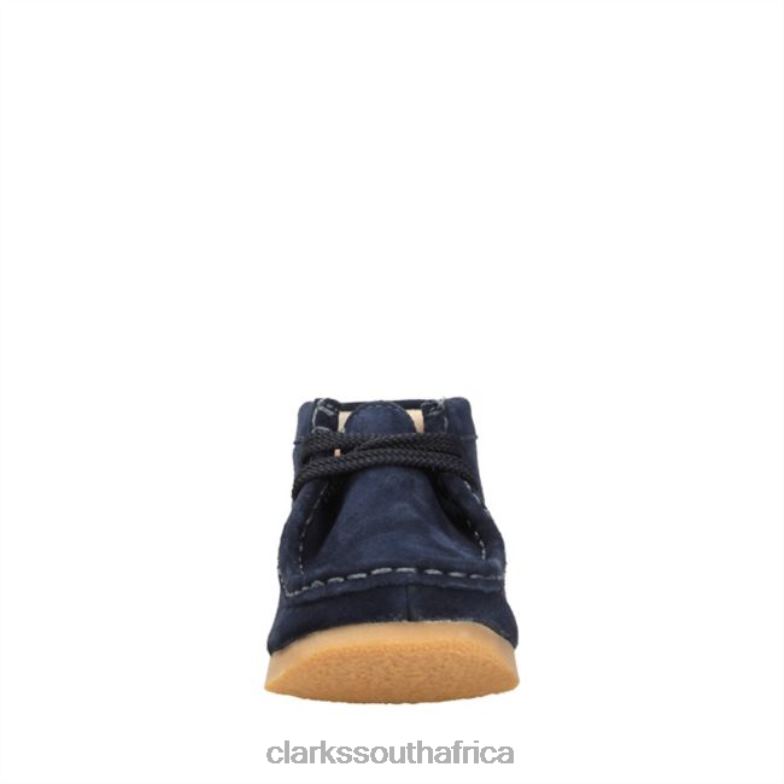Navy Suede Clarks Wallabee Boot 840406880 Kids Clarks Navy Suede